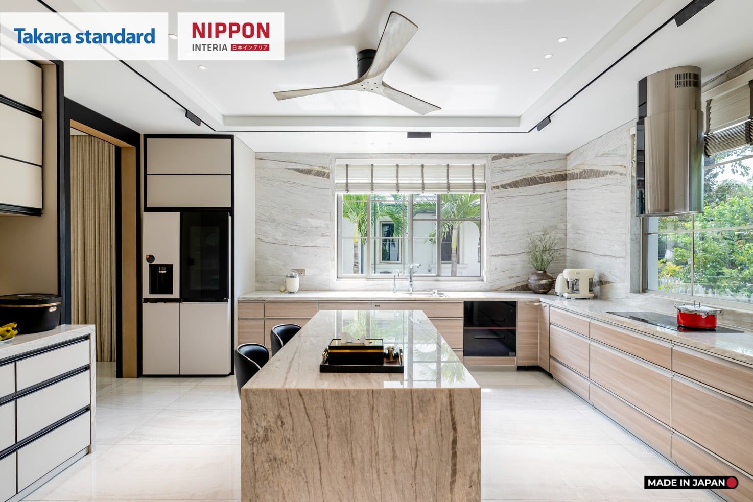 Hệ Tủ Bếp Nhật Bản Cao Cấp Lemure Chữ L Màu LJV - Biệt Thự Thủ Đức