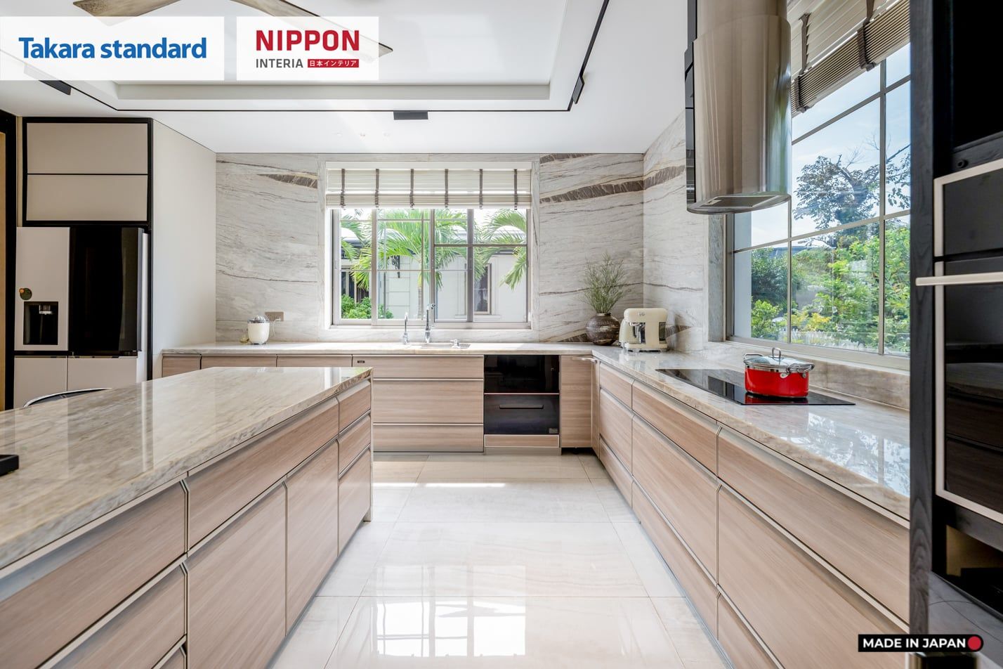 Hệ Tủ Bếp Nhật Bản Cao Cấp Lemure Chữ L Màu LJV - Biệt Thự Thủ Đức