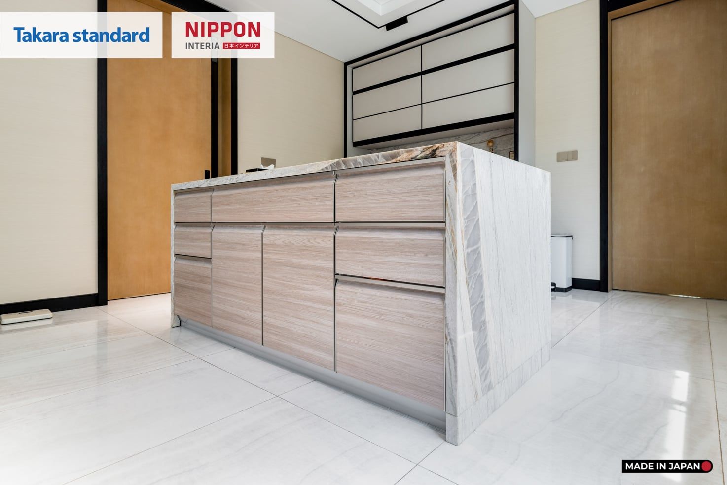 Hệ Tủ Bếp Nhật Bản Cao Cấp Lemure Chữ L Màu LJV - Biệt Thự Thủ Đức