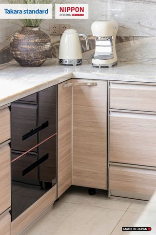 Hệ Tủ Bếp Nhật Bản Cao Cấp Lemure Chữ L Màu LJV - Biệt Thự Thủ Đức