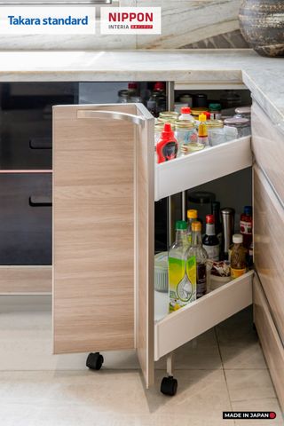 Hệ Tủ Bếp Nhật Bản Cao Cấp Lemure Chữ L Màu LJV - Biệt Thự Thủ Đức