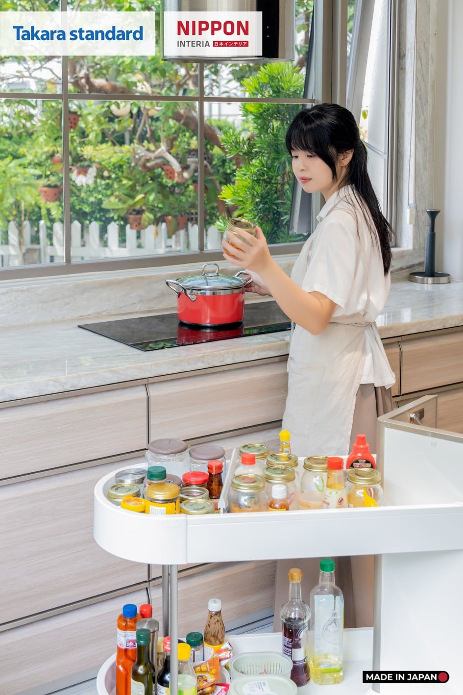 Hệ Tủ Bếp Nhật Bản Cao Cấp Lemure Chữ L Màu LJV - Biệt Thự Thủ Đức