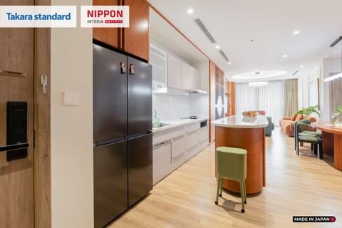 Hệ Tủ Bếp Nhật Bản Cao Cấp Lemure Chữ I Màu LMT - Căn Hộ KĐT Ecopark Hưng Yên