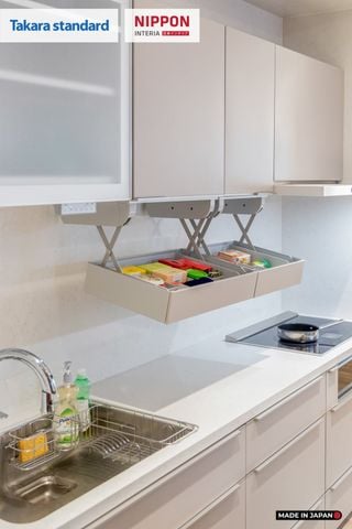Hệ Tủ Bếp Nhật Bản Cao Cấp Lemure Chữ I Màu LMT - Căn Hộ KĐT Ecopark Hưng Yên