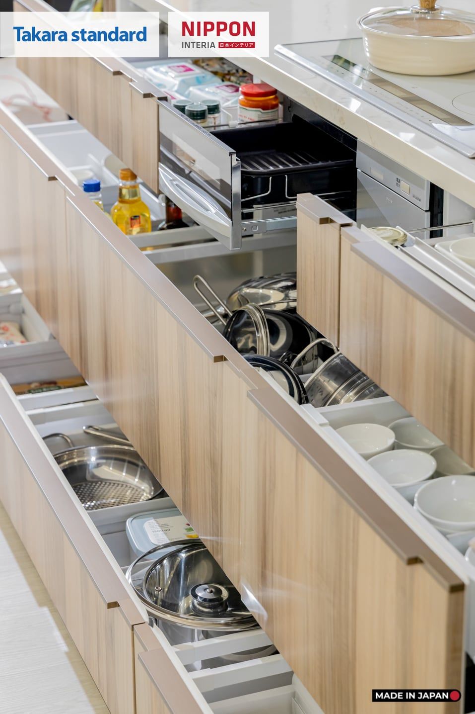 Hệ Tủ Bếp Nhật Bản Cao Cấp Lemure Chữ I Màu L1T - Phố Láng Hạ