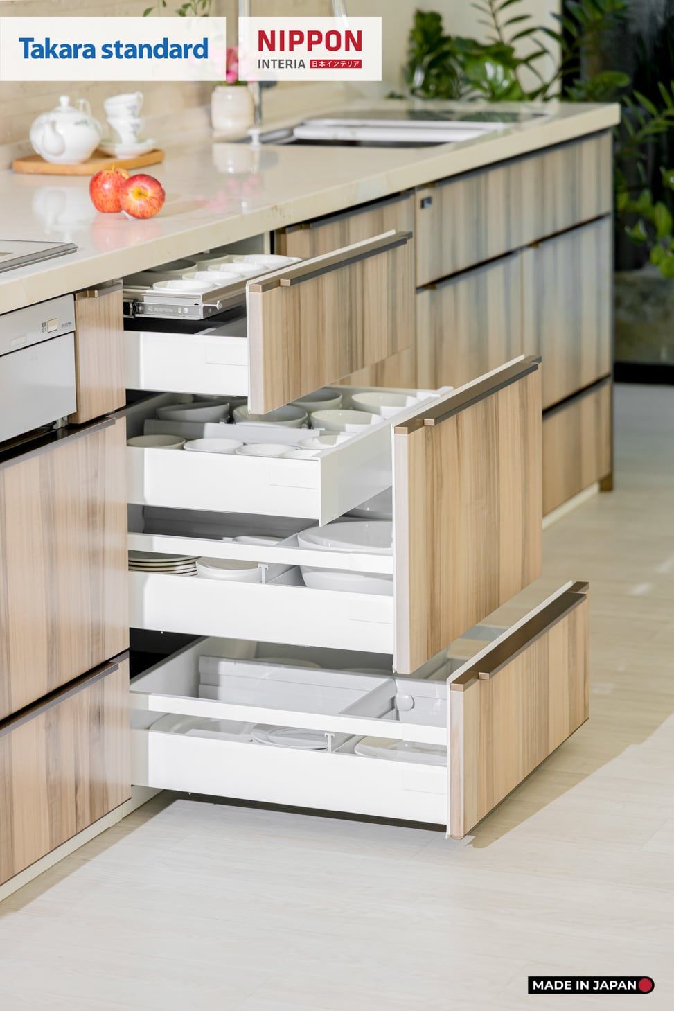 Hệ Tủ Bếp Nhật Bản Cao Cấp Lemure Chữ I Màu L1T - Phố Láng Hạ