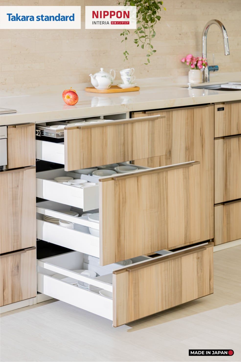Hệ Tủ Bếp Nhật Bản Cao Cấp Lemure Chữ I Màu L1T - Phố Láng Hạ