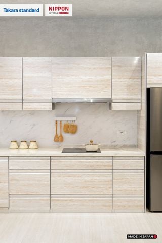 Hệ Tủ Bếp Nhật Bản Cao Cấp Treasia Chữ L Màu VNI - Phố Láng Hạ
