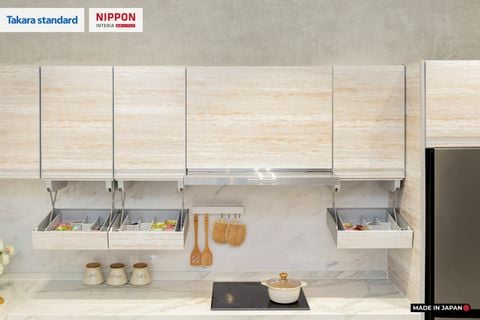 Hệ Tủ Bếp Nhật Bản Cao Cấp Treasia Chữ L Màu VNI - Phố Láng Hạ