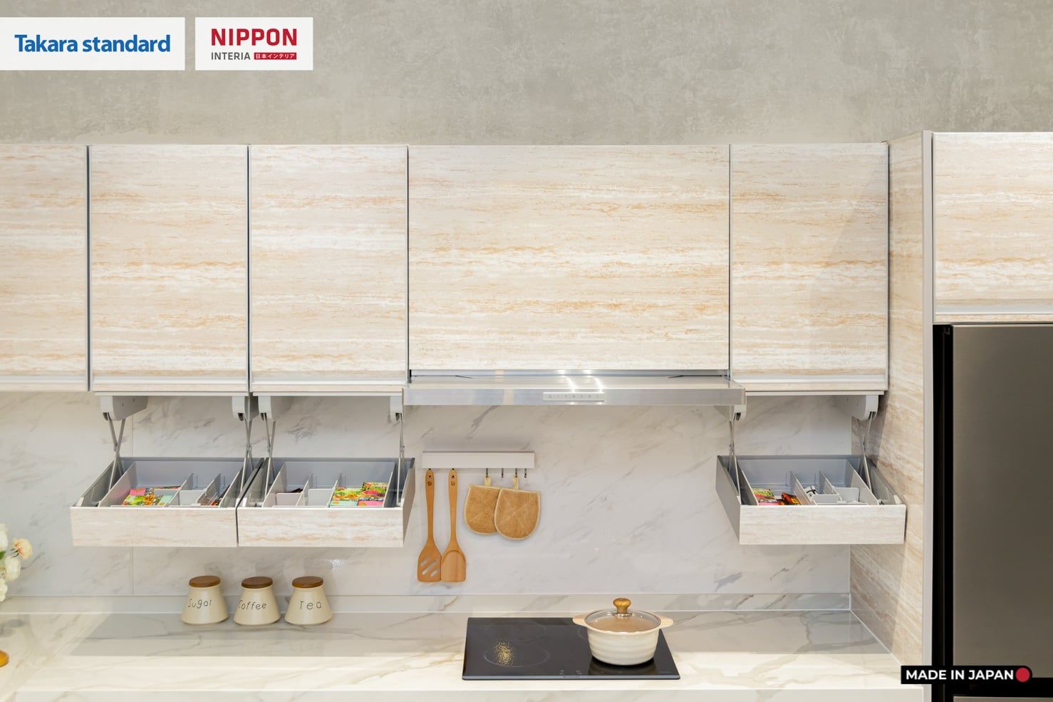 Hệ Tủ Bếp Nhật Bản Cao Cấp Treasia Chữ L Màu VNI - Phố Láng Hạ