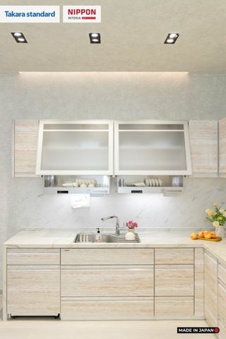 Hệ Tủ Bếp Nhật Bản Cao Cấp Treasia Chữ L Màu VNI - Phố Láng Hạ