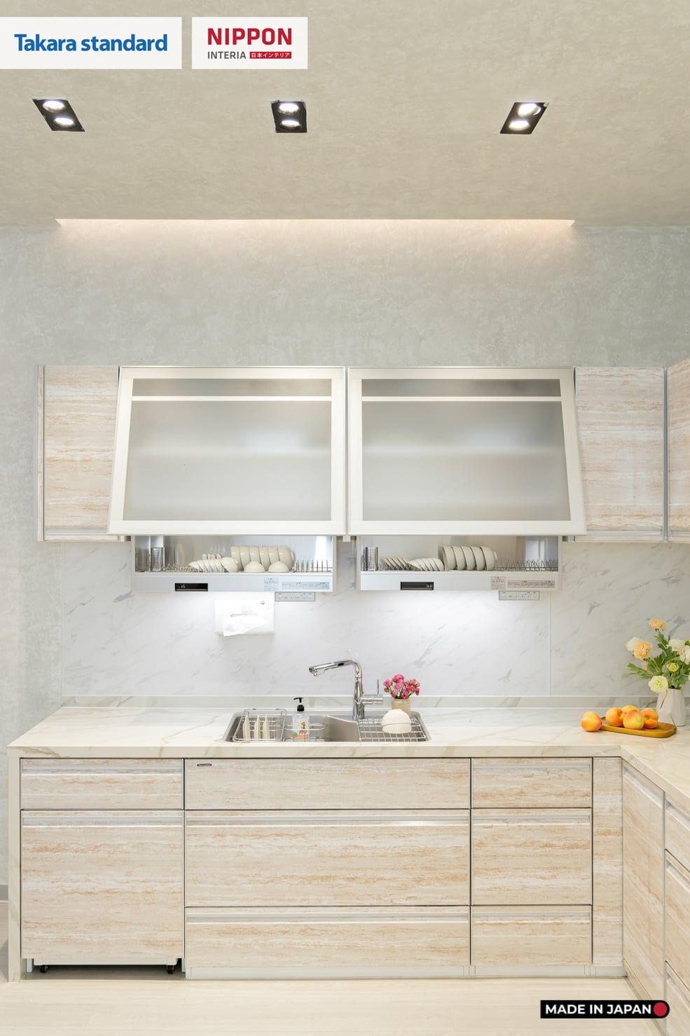 Hệ Tủ Bếp Nhật Bản Cao Cấp Treasia Chữ L Màu VNI - Phố Láng Hạ