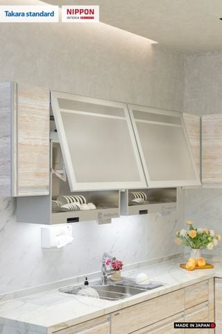 Hệ Tủ Bếp Nhật Bản Cao Cấp Treasia Chữ L Màu VNI - Phố Láng Hạ
