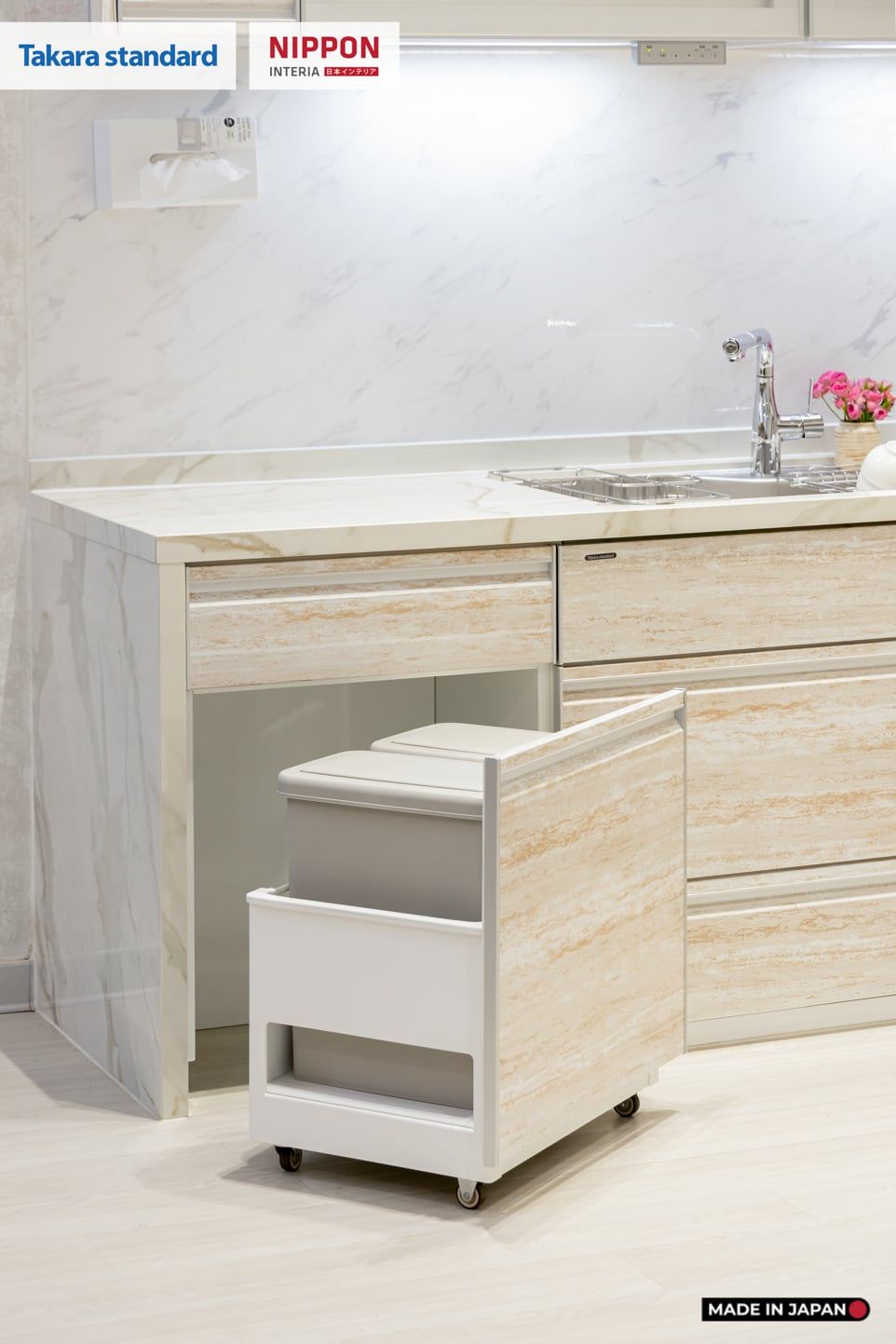 Hệ Tủ Bếp Nhật Bản Cao Cấp Treasia Chữ L Màu VNI - Phố Láng Hạ