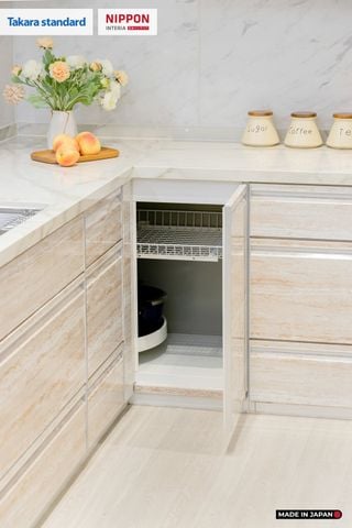 Hệ Tủ Bếp Nhật Bản Cao Cấp Treasia Chữ L Màu VNI - Phố Láng Hạ