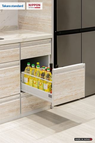 Hệ Tủ Bếp Nhật Bản Cao Cấp Treasia Chữ L Màu VNI - Phố Láng Hạ