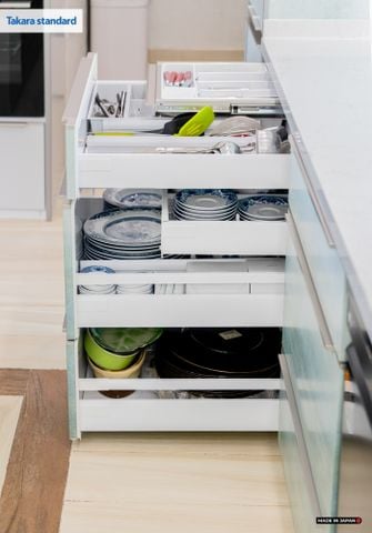 Hệ Tủ Bếp Nhật Bản Cao Cấp Lemure Chữ L Màu L1M - Nhà Phố Quận 9