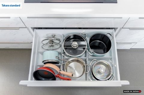 Hệ Tủ Bếp Nhật Bản Cao Cấp Lemure Chữ L Màu LJD - Căn Hộ Saigon Pearl