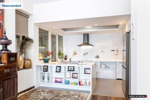 Hệ Tủ Bếp Nhật Bản Cao Cấp Lemure Chữ L Màu LJD - Căn Hộ Saigon Pearl