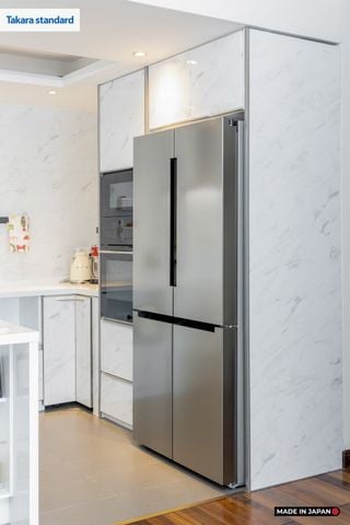 Hệ Tủ Bếp Nhật Bản Cao Cấp Lemure Chữ L Màu LJD - Căn Hộ Saigon Pearl