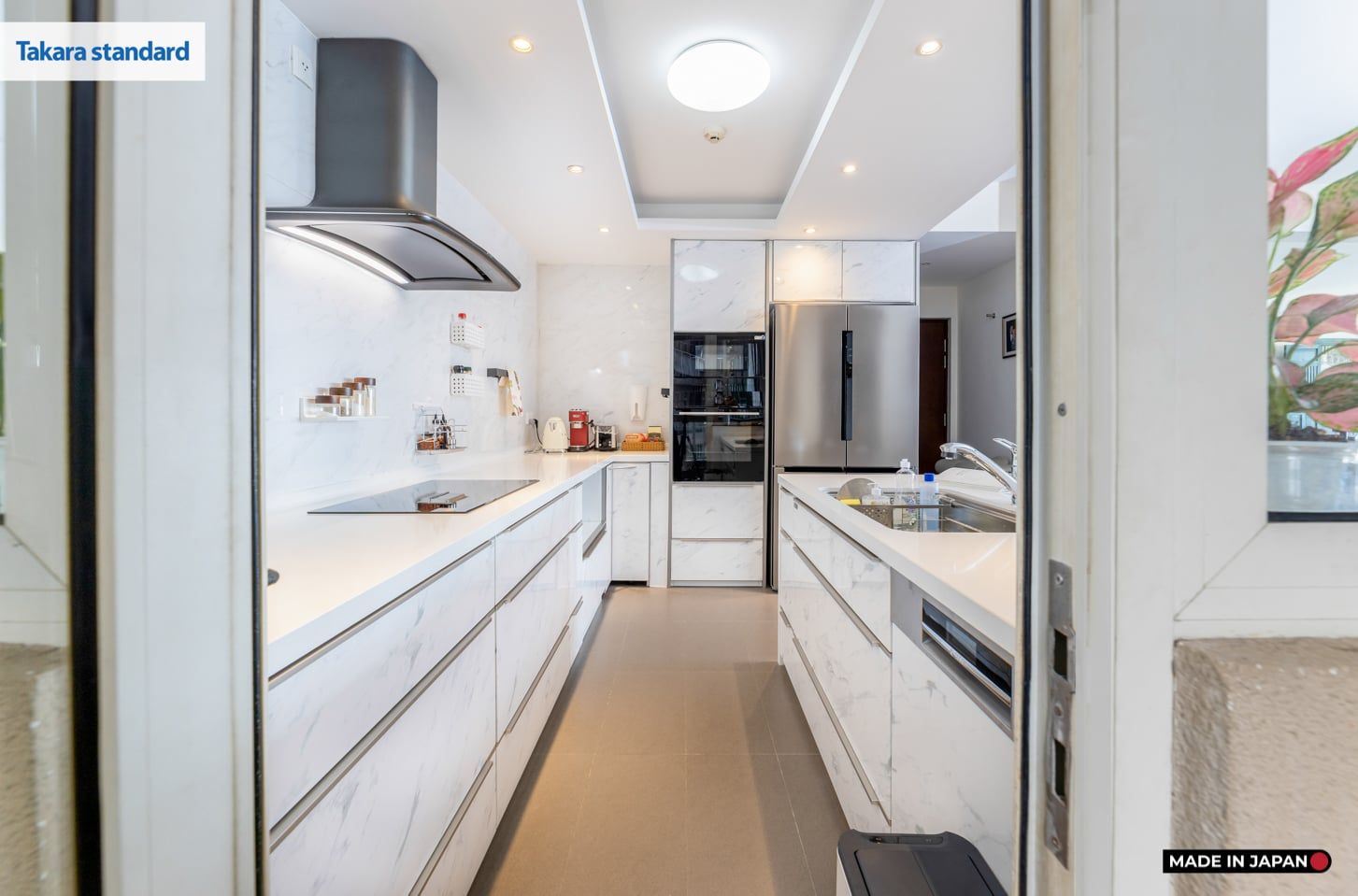Hệ Tủ Bếp Nhật Bản Cao Cấp Lemure Chữ L Màu LJD - Căn Hộ Saigon Pearl