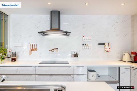 Hệ Tủ Bếp Nhật Bản Cao Cấp Lemure Chữ L Màu LJD - Căn Hộ Saigon Pearl