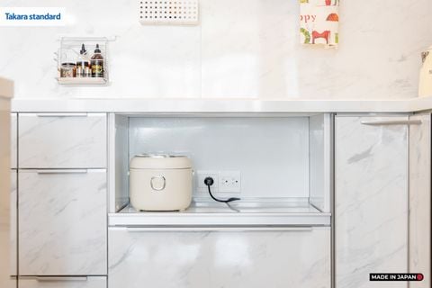 Hệ Tủ Bếp Nhật Bản Cao Cấp Lemure Chữ L Màu LJD - Căn Hộ Saigon Pearl