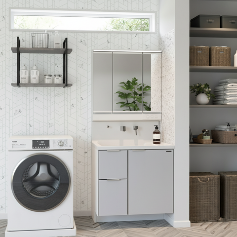 Hệ Tủ Gương Lavabo Famile Màu Light Gray (Mã YSF)