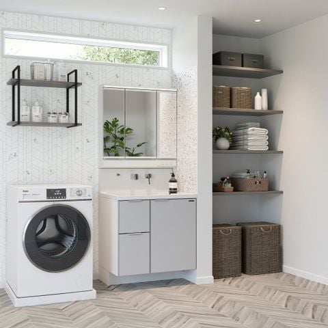 Hệ Tủ Gương Lavabo Famile Màu Light Gray (Mã YSF)