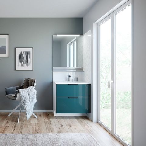 Hệ Tủ Gương Lavabo Famile Màu Blue Green (Mã YSJ)