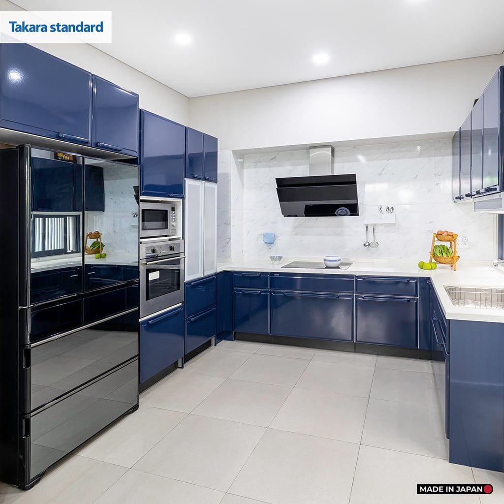 Hệ Tủ Bếp Nhật Bản Cao Cấp Edel Chữ U Màu ESN - Nhà Phố Bình Chánh