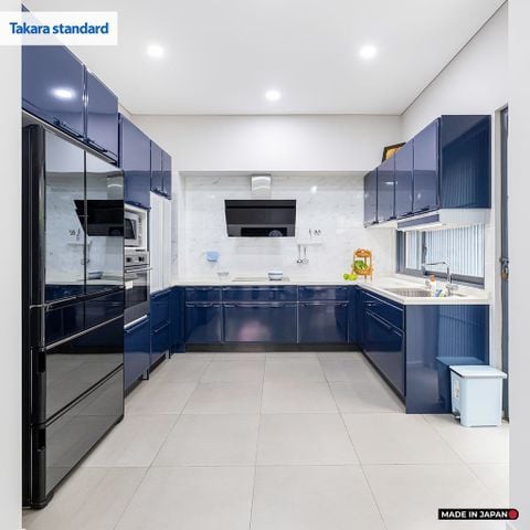 Hệ Tủ Bếp Nhật Bản Cao Cấp Edel Chữ U Màu ESN - Nhà Phố Bình Chánh