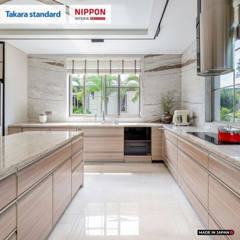 Hệ Tủ Bếp Nhật Bản Cao Cấp Lemure Chữ L Màu LJV - Biệt Thự Thủ Đức