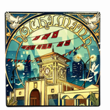  3D Ceramic Square Shape Art Nouveau HCM 
