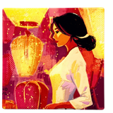  3D Ceramic Square Shape Áo Dài & Lantern 