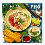  3D Ceramic Square Shape Phở 