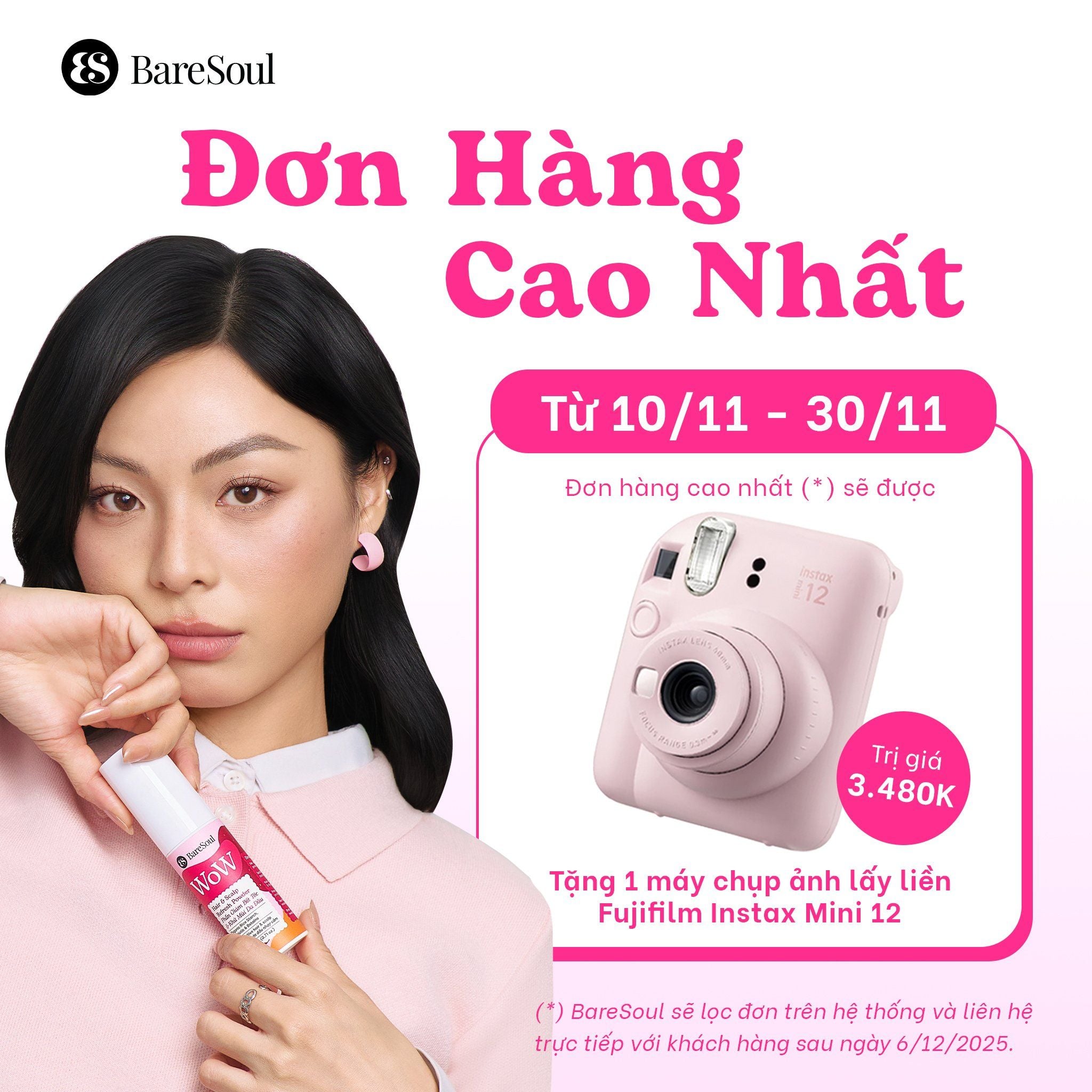  Phấn xịt phồng tóc tự nhiên, kiềm dầu, giảm bết tóc, làm sạch & giảm mùi da đầu, không cặn trắng WoW BareSoul Hair & Scalp Refresh Powder 20g - 0.71 oz 