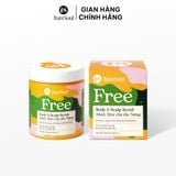  Muối tắm gội tẩy tế bào chết da đầu và body cho tóc bết và da body dầu, mụn Free BareSoul Body & Scalp Scrub 330g - 11.64 oz 