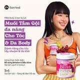  Muối tắm gội tím tẩy tế bào chết da đầu và body cho tóc tẩy nhuộm và da body khô, nhạy cảm Bliss BareSoul Salt Body & Scalp Scrub 330g - 11.64 oz 
