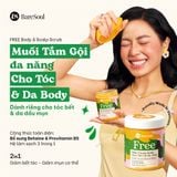  Muối tắm gội tẩy tế bào chết da đầu và body cho tóc bết và da body dầu, mụn Free BareSoul Body & Scalp Scrub 330g - 11.64 oz 