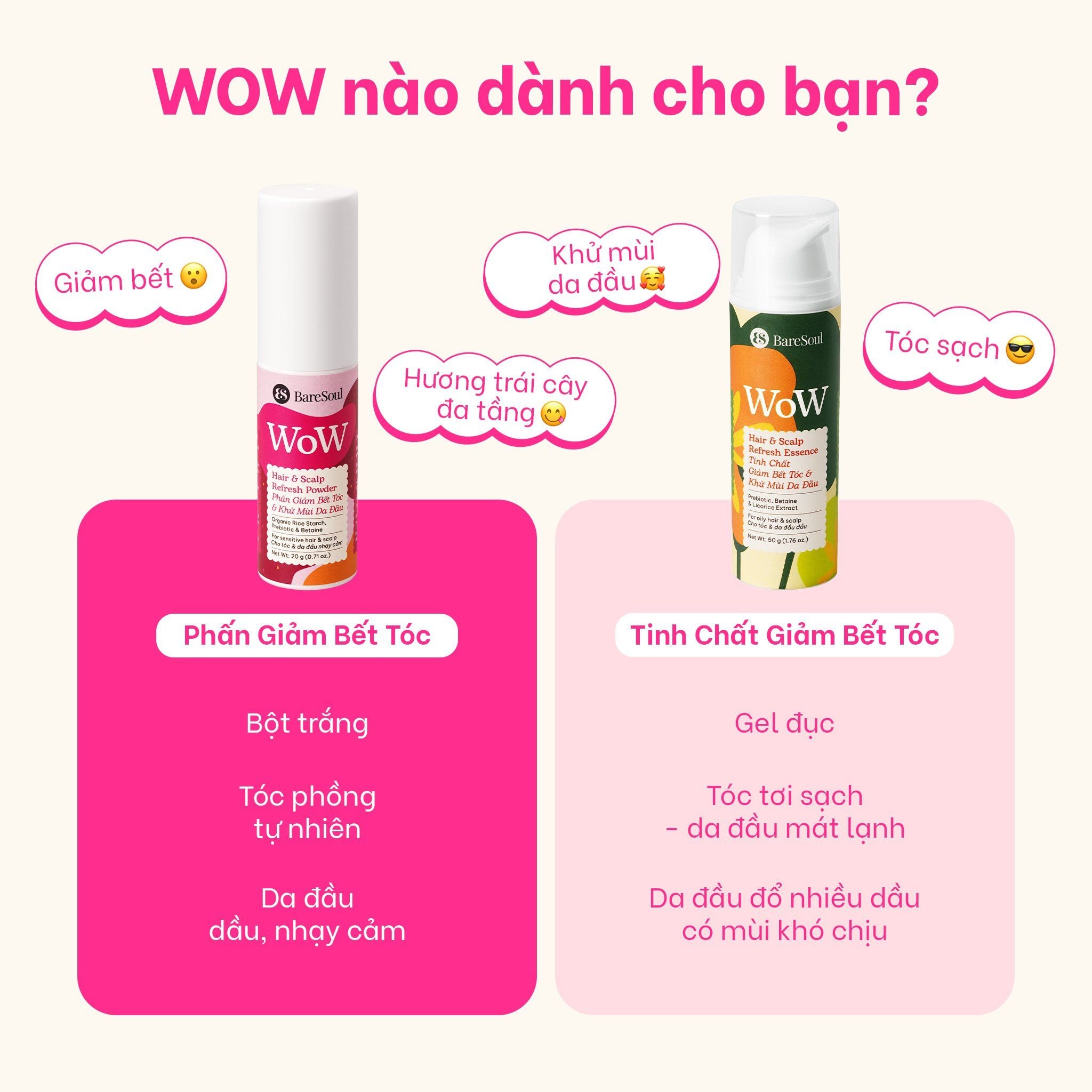  Phấn xịt phồng tóc tự nhiên, kiềm dầu, giảm bết tóc, làm sạch & giảm mùi da đầu, không cặn trắng WoW BareSoul Hair & Scalp Refresh Powder 20g - 0.71 oz 