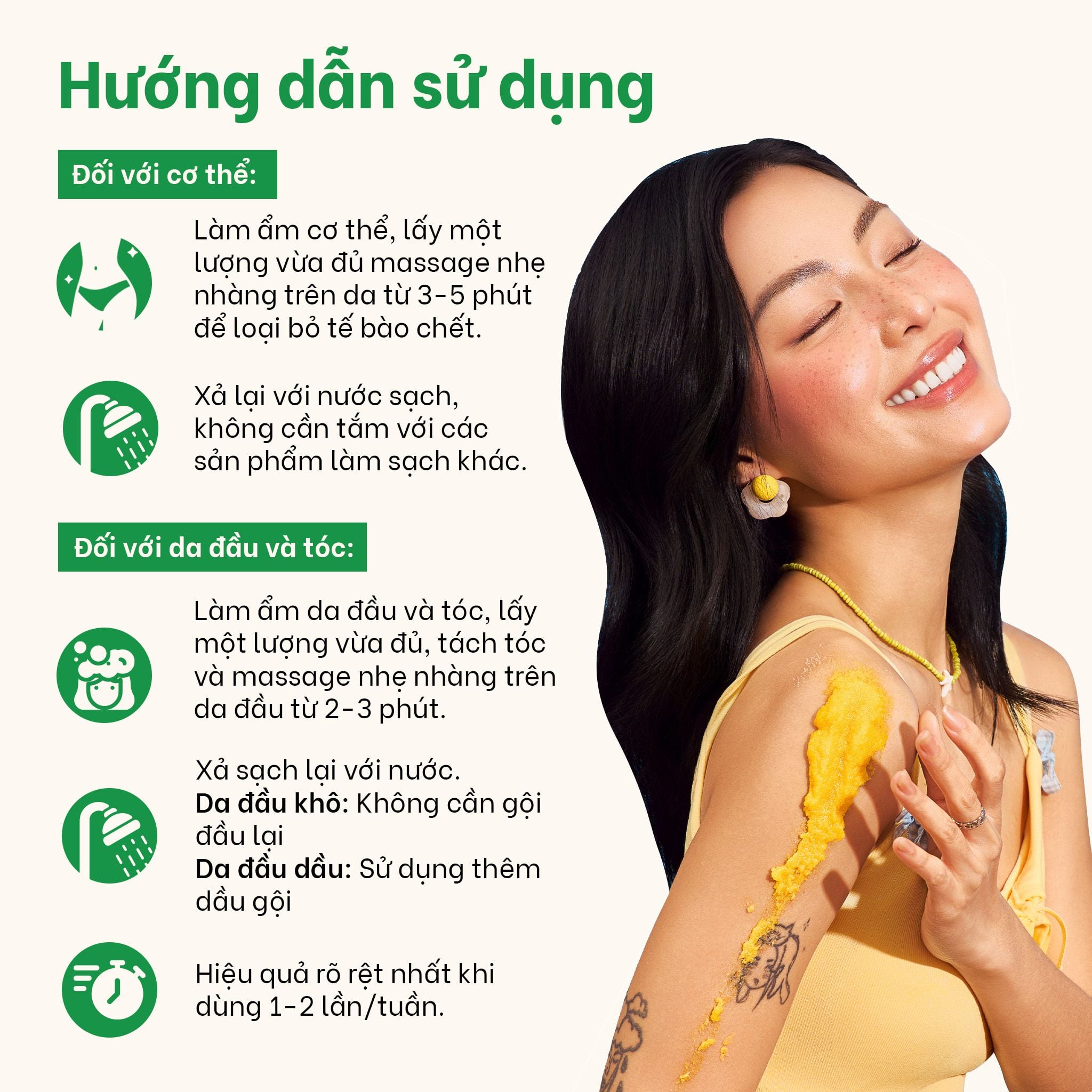  Muối tắm gội tẩy tế bào chết da đầu và body cho tóc bết và da body dầu, mụn Free BareSoul Body & Scalp Scrub 330g - 11.64 oz 