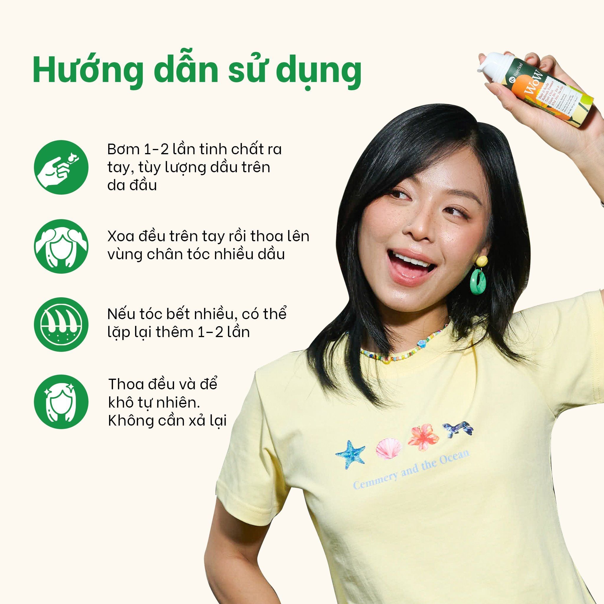  BareSoul Gel Tinh chất làm sạch, kiềm dầu, giảm bết tóc, giúp tóc tơi & khử mùi da đầu WoW BareSoul Hair & Scalp Refresh Essence 50g - 1.76 oz 