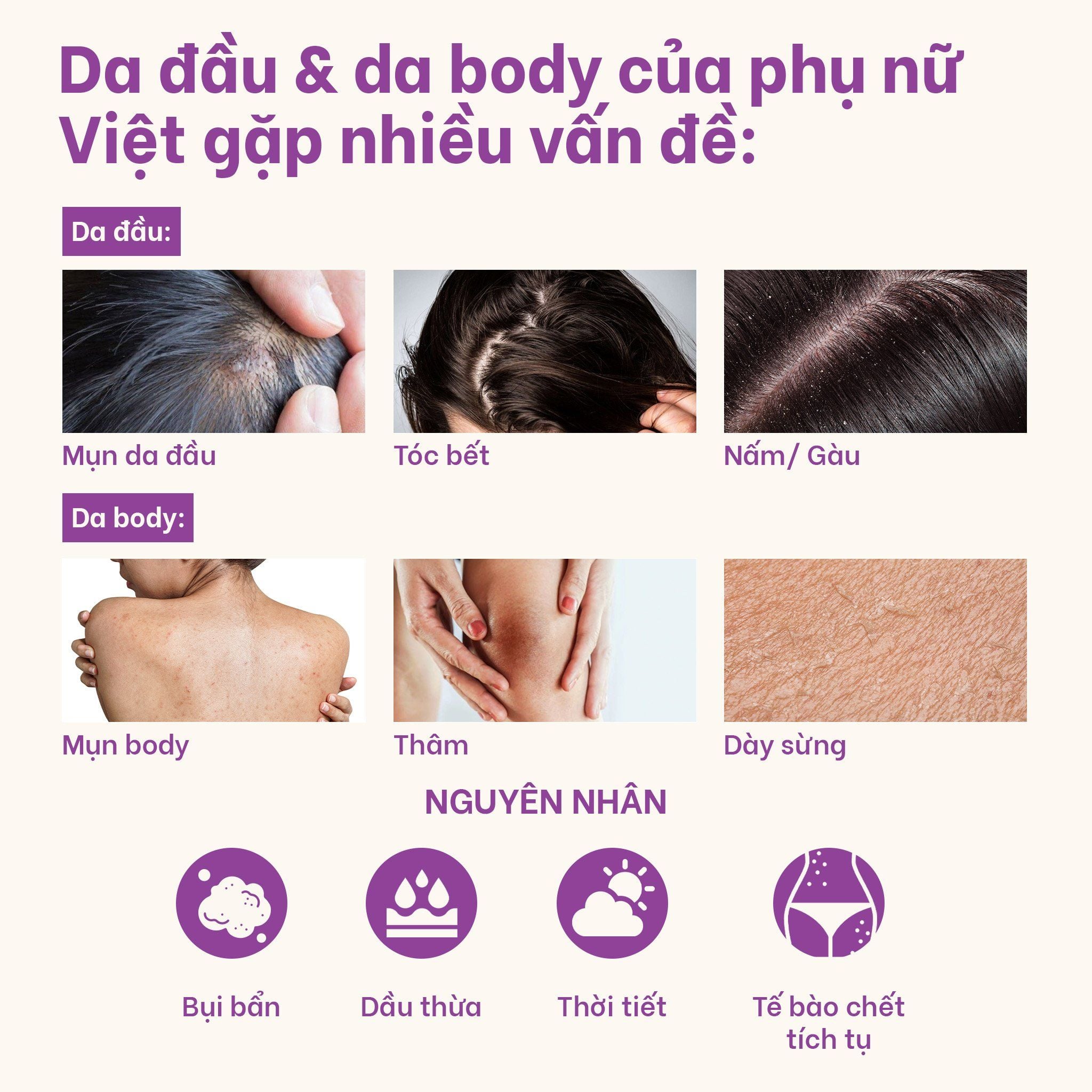  Muối tắm gội tím tẩy tế bào chết da đầu và body cho tóc tẩy nhuộm và da body khô, nhạy cảm Bliss BareSoul Salt Body & Scalp Scrub 330g - 11.64 oz 