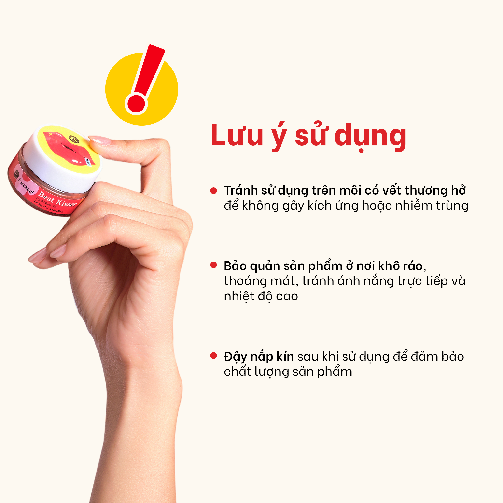  Son dưỡng có màu kiêm má hồng giúp làm hồng môi và má tự nhiên BareSoul Lip & Cheek Tint 10g 