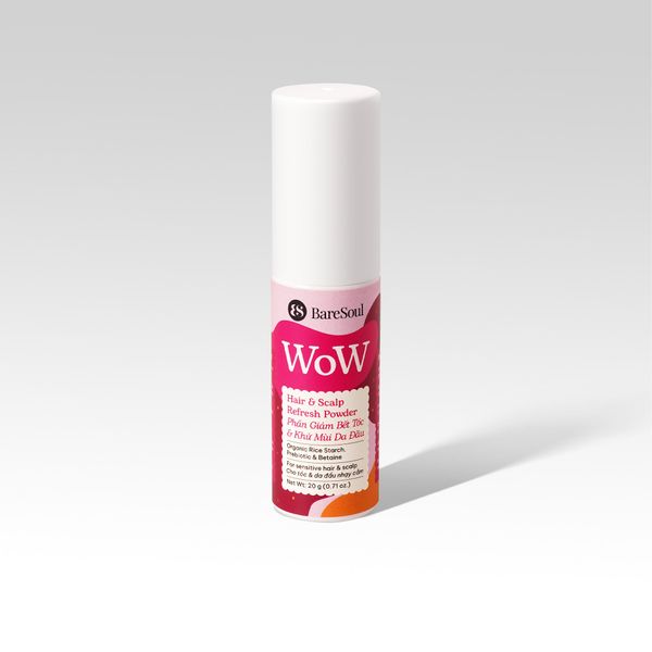 Phấn xịt phồng tóc tự nhiên, kiềm dầu, giảm bết tóc, làm sạch & giảm mùi da đầu, không cặn trắng WoW BareSoul Hair & Scalp Refresh Powder 20g - 0.71 oz