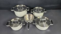 Bộ nồi ZWILLING Pure 5 món màu kem đáy liền dày dặn