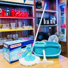 Bộ cây lau nhà đầu tròn Leifheit Twist Ergo Turbo kèm gạt kính made in EU