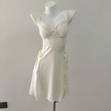  Aura Dress D9495 - Váy lụa satin phối lưới 