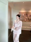  Pyjama lụa dài hồng PM4630 
